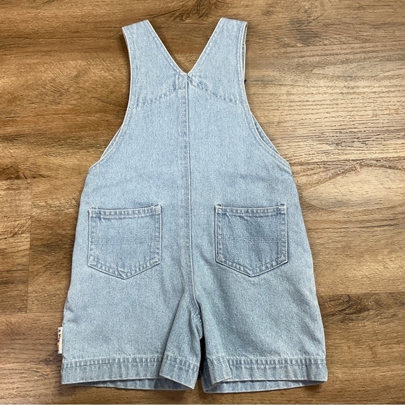 Vtg Gymboree Overalls Baby Toddler Size XS Rainbow Tag Denim Light Blue Fishing - Picture 2 of 10